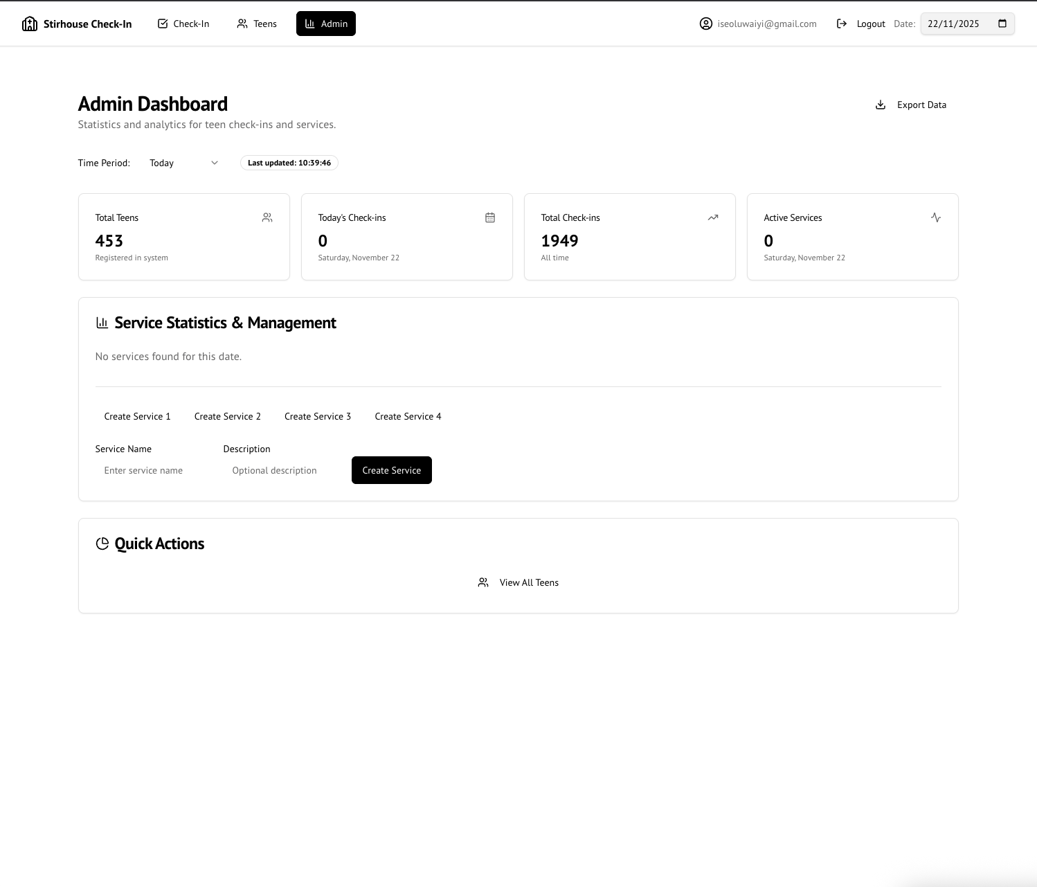 Stirhouse Check-In Management System showcase